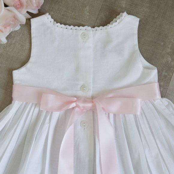 Strasburg NEW White 100% Cotton Slip Dress 18 Month Spring Summer Portrait NWOT - Picture 5 of 5